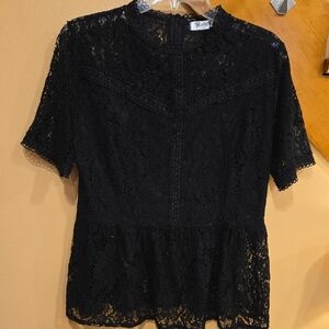 Tobrief Black Lace Top